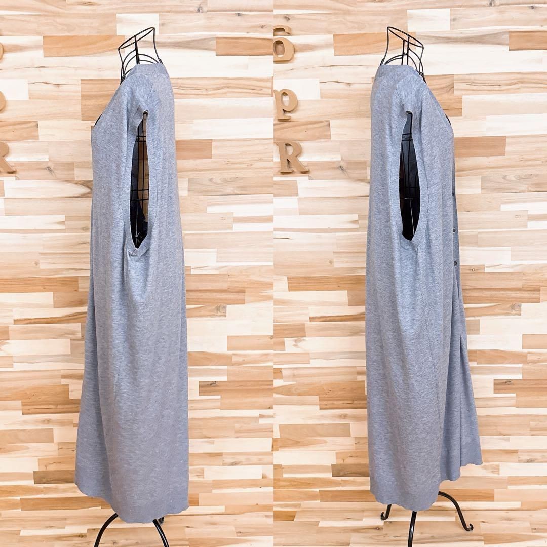  ザラ レーヨン ブレンド ロング ベスト 羽織り 重ね着レイヤード L グレー ベスト ジレ ベスト ジレ ビスチェ