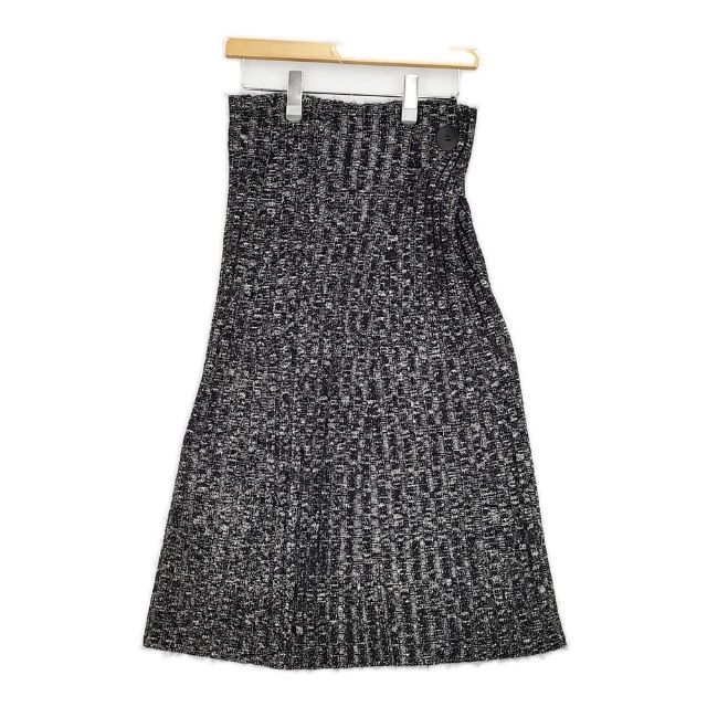 DES PRES アルパカミックススラブ フ ミディスカート 定価49500円 ロングスカート 24AW ブラック グレー レディース デプレ 5-1102T∞