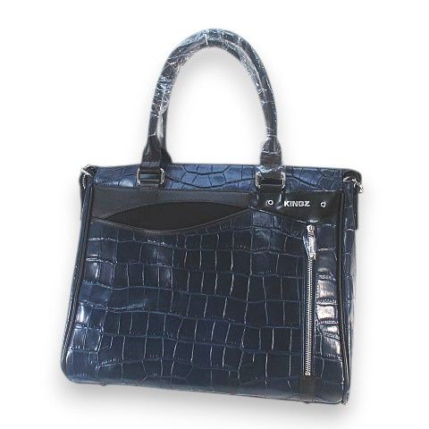 サマンサキングズ Samantha Kingz トートバッグ ブリーフ NEO クロコ型押し ブレイン ネイビー系 レザー 牛革