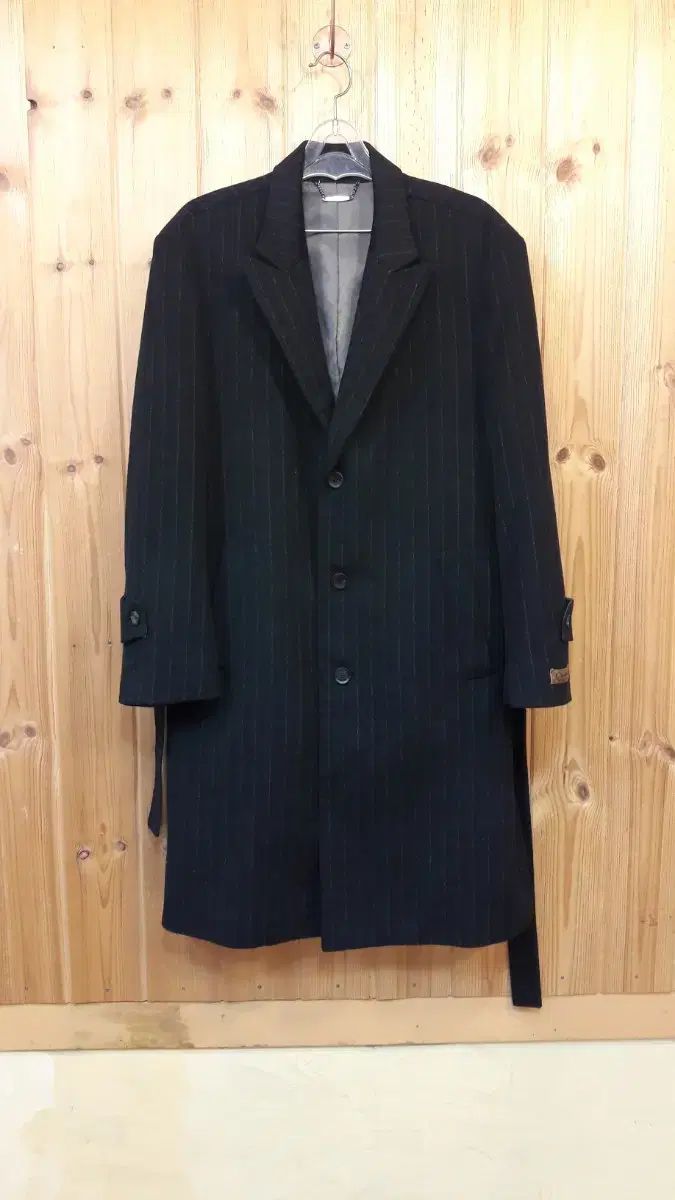 BONMAX ルーズフィット ベルト付き ウール ロング コート 新商品 メンズ