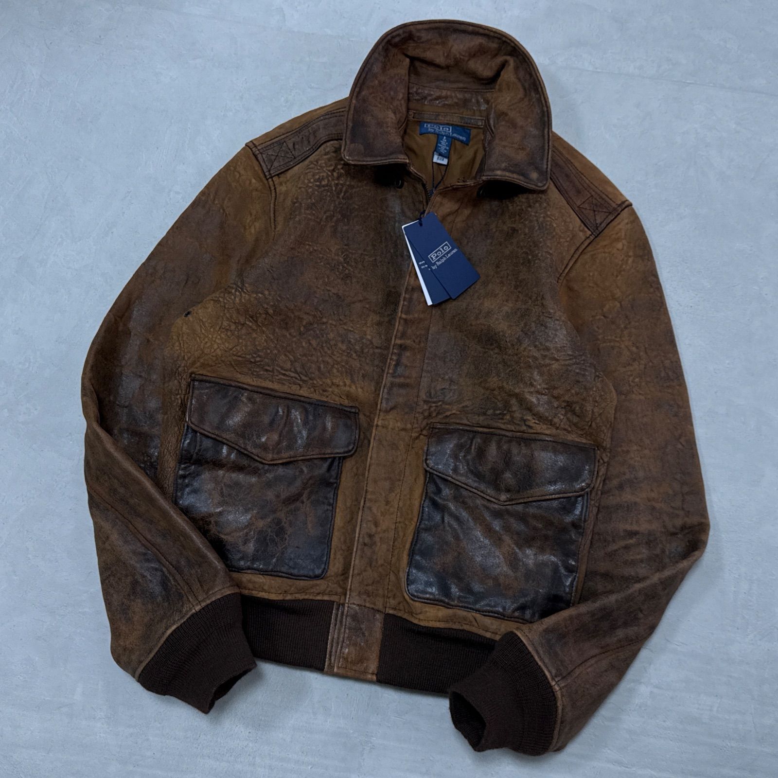 25AW ポロラルフローレン レザーフライトジャケット S
