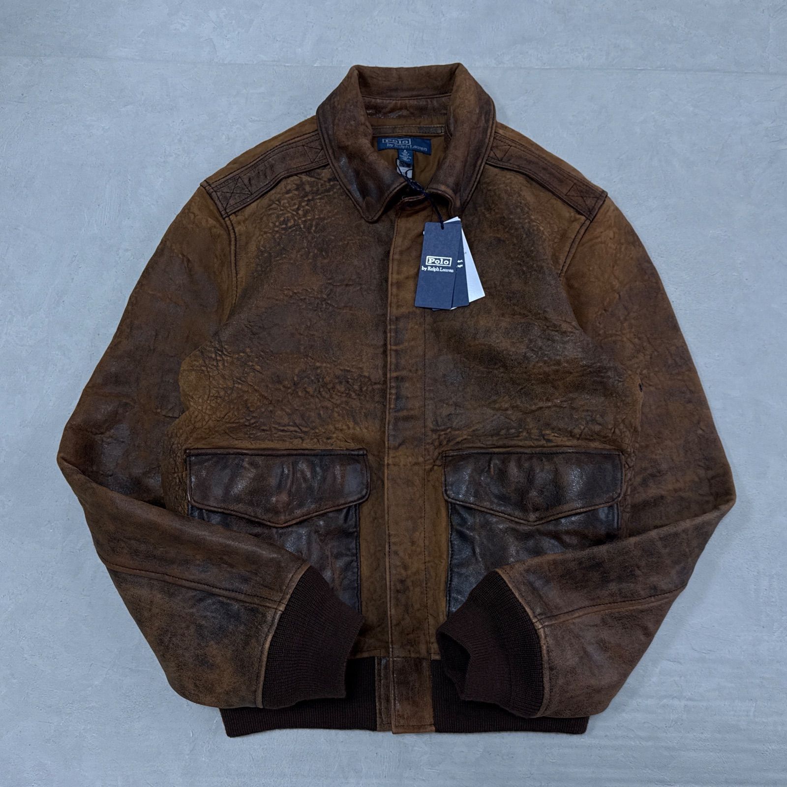 25AW ポロラルフローレン レザーフライトジャケット S