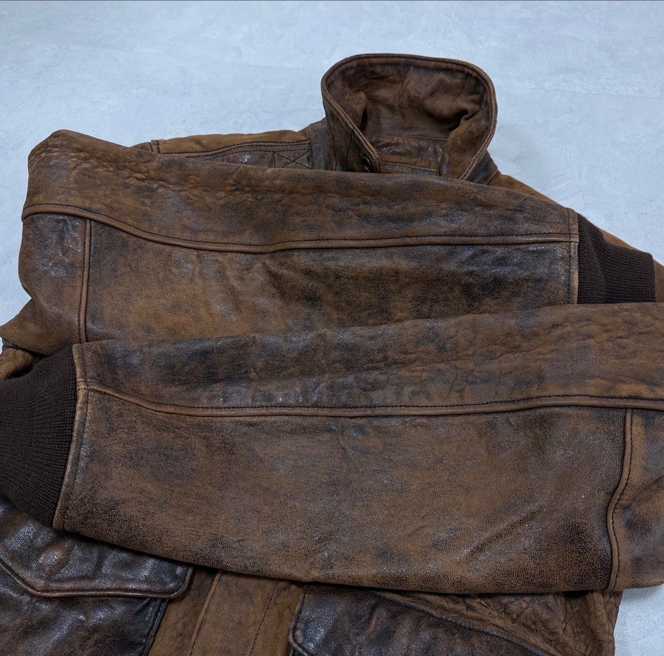 レザーフライトジャケット S