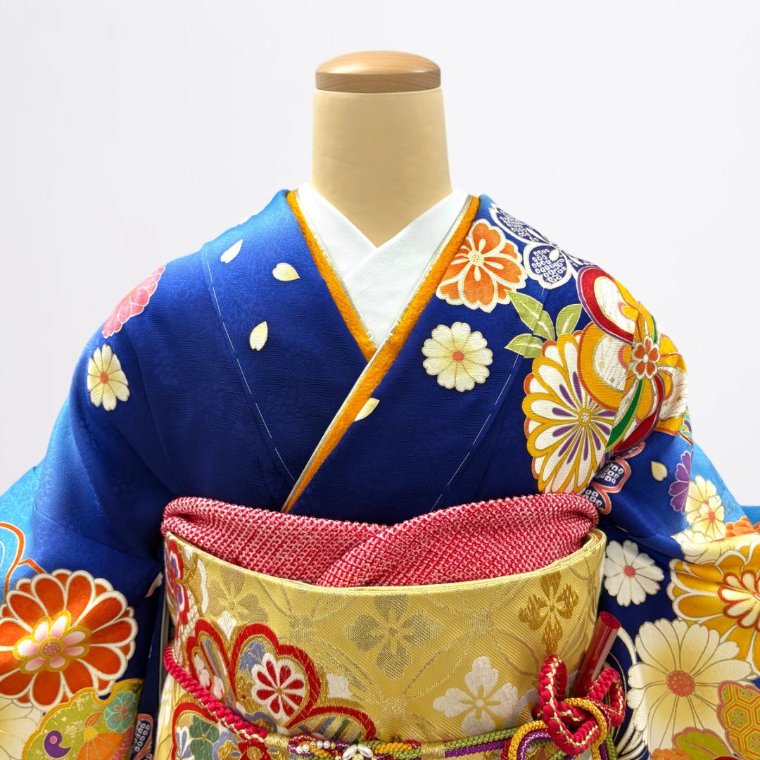 新品】♢振袖フルセット（7点セット）♢ f-21 青 - メルカリ