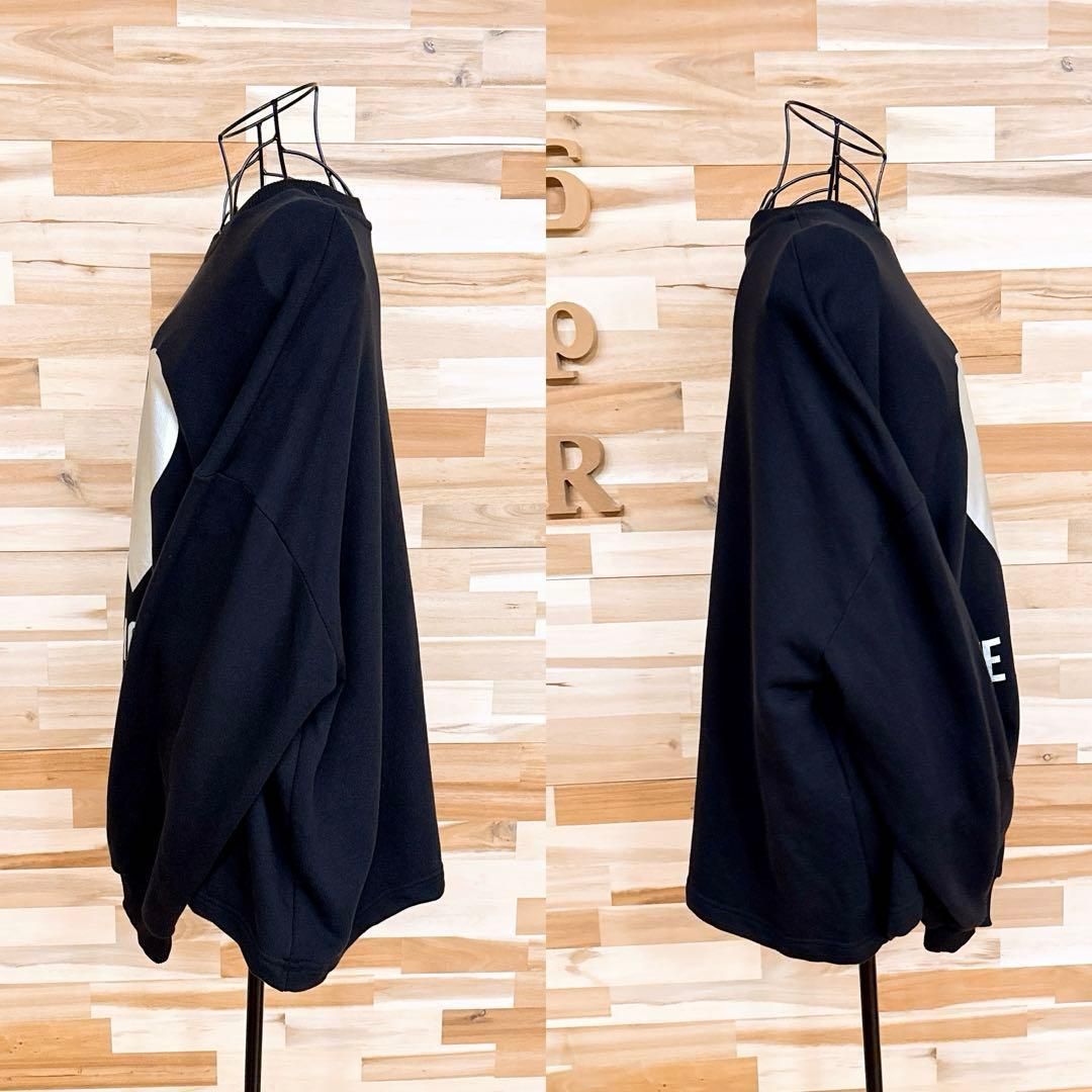 スウェット 長袖黒×銀