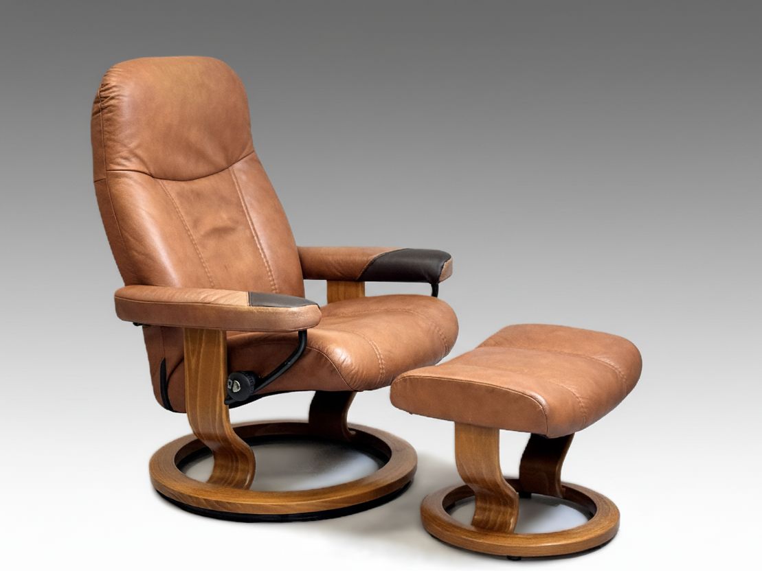 北欧ノルウェー製】エコーネス ストレスレスチェア＆オットマンセット