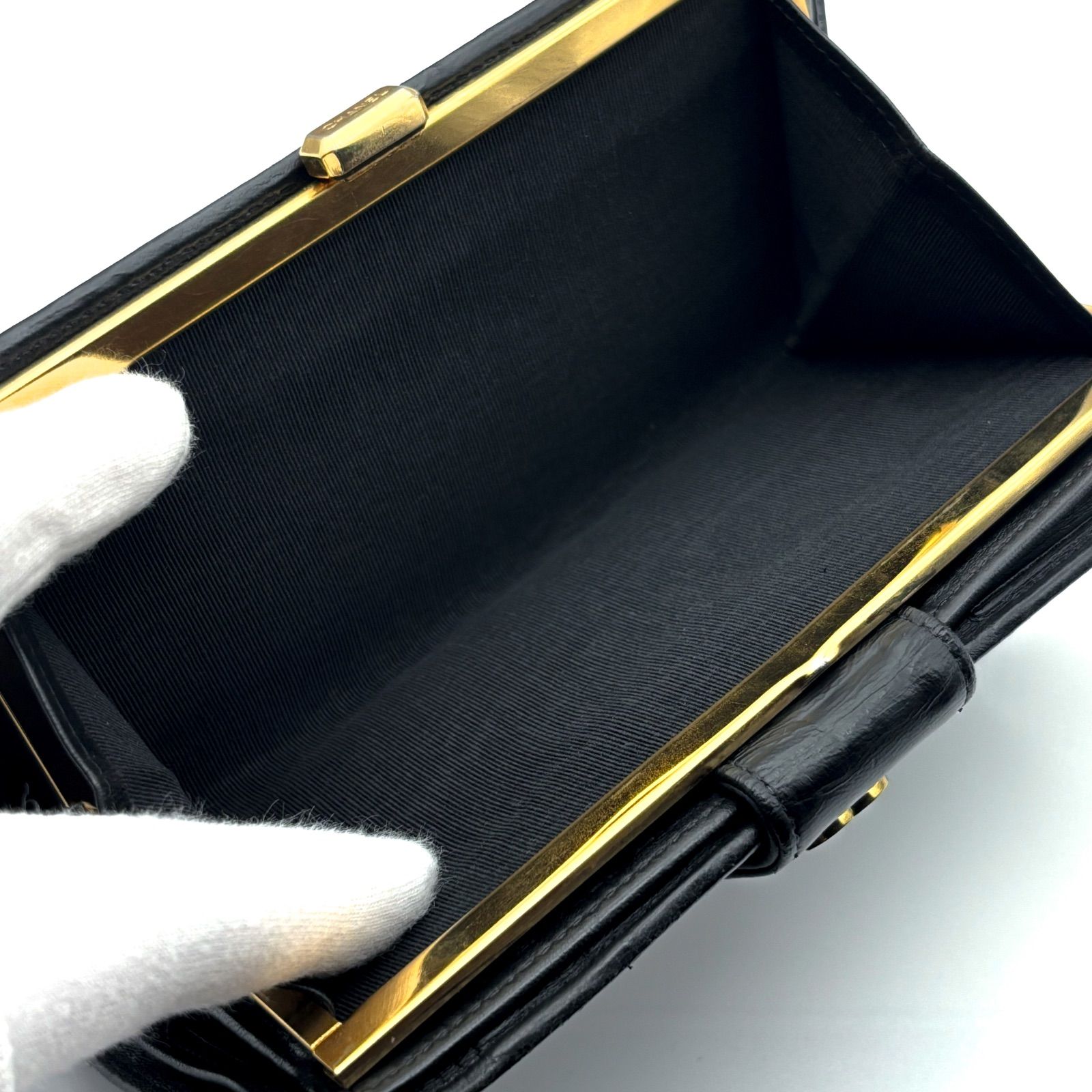 ⭐美品⭐CHANEL ビコローレ ラムスキン がま口 長財布 ブラック CHANEL シャネル ピコローレ ラムスキン がま口長財布 ブラック 黒 本革