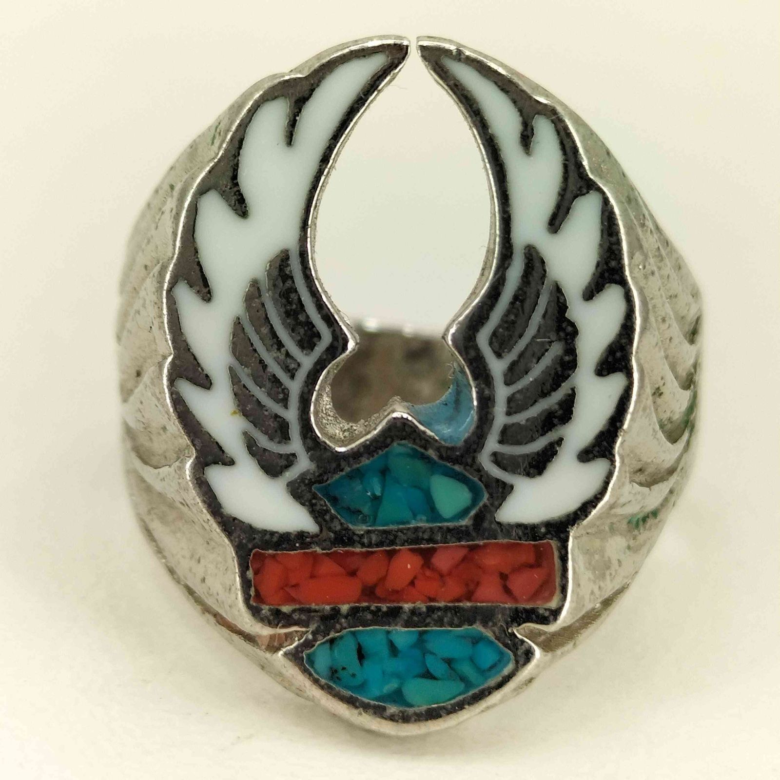 ユーズドフルギ USED古着 翼ロゴ バイカーリング メンズ 20号 - メルカリ