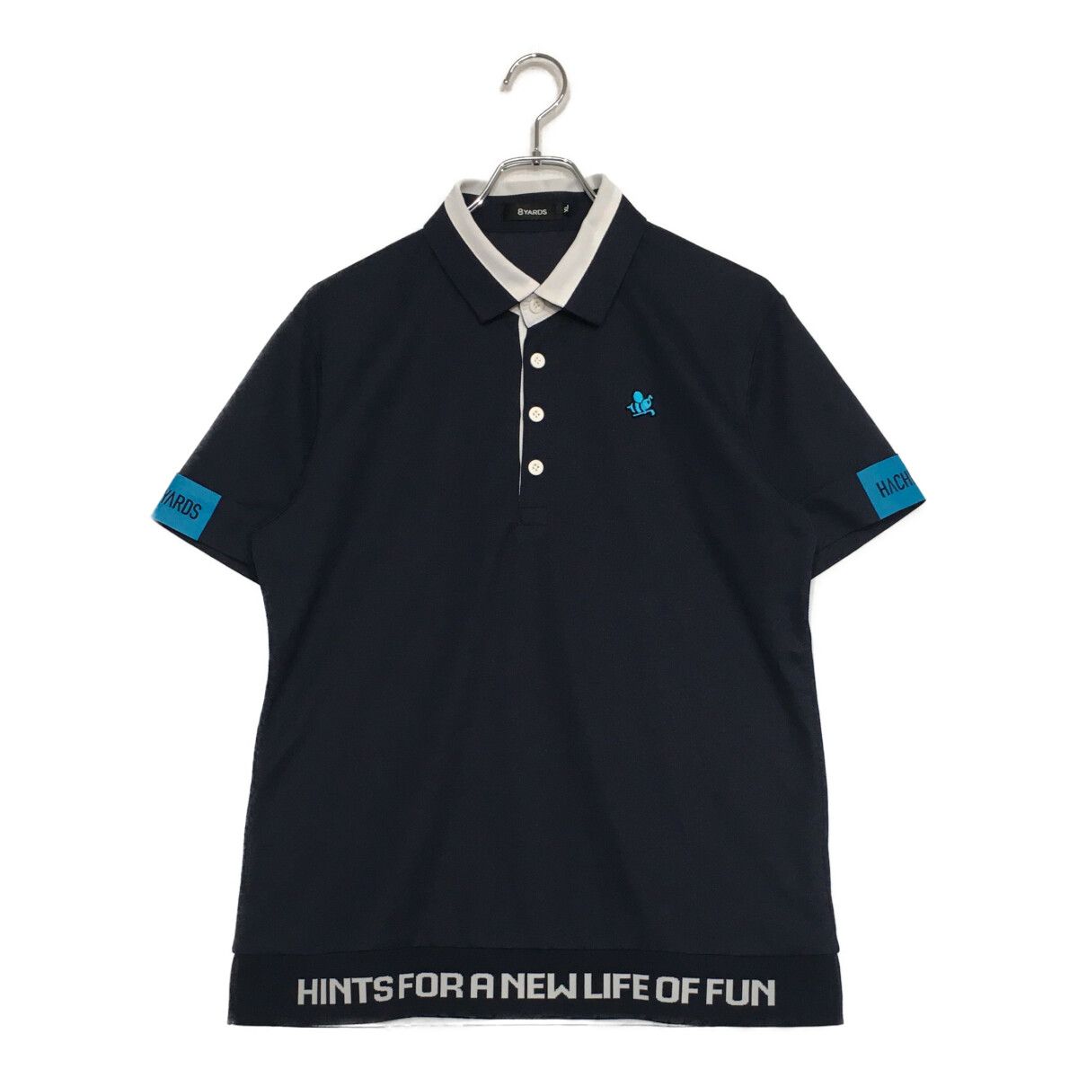 メンズ ハチヤーズ 8YARDS 半袖ポロシャツ XL 紺 ネイビー
