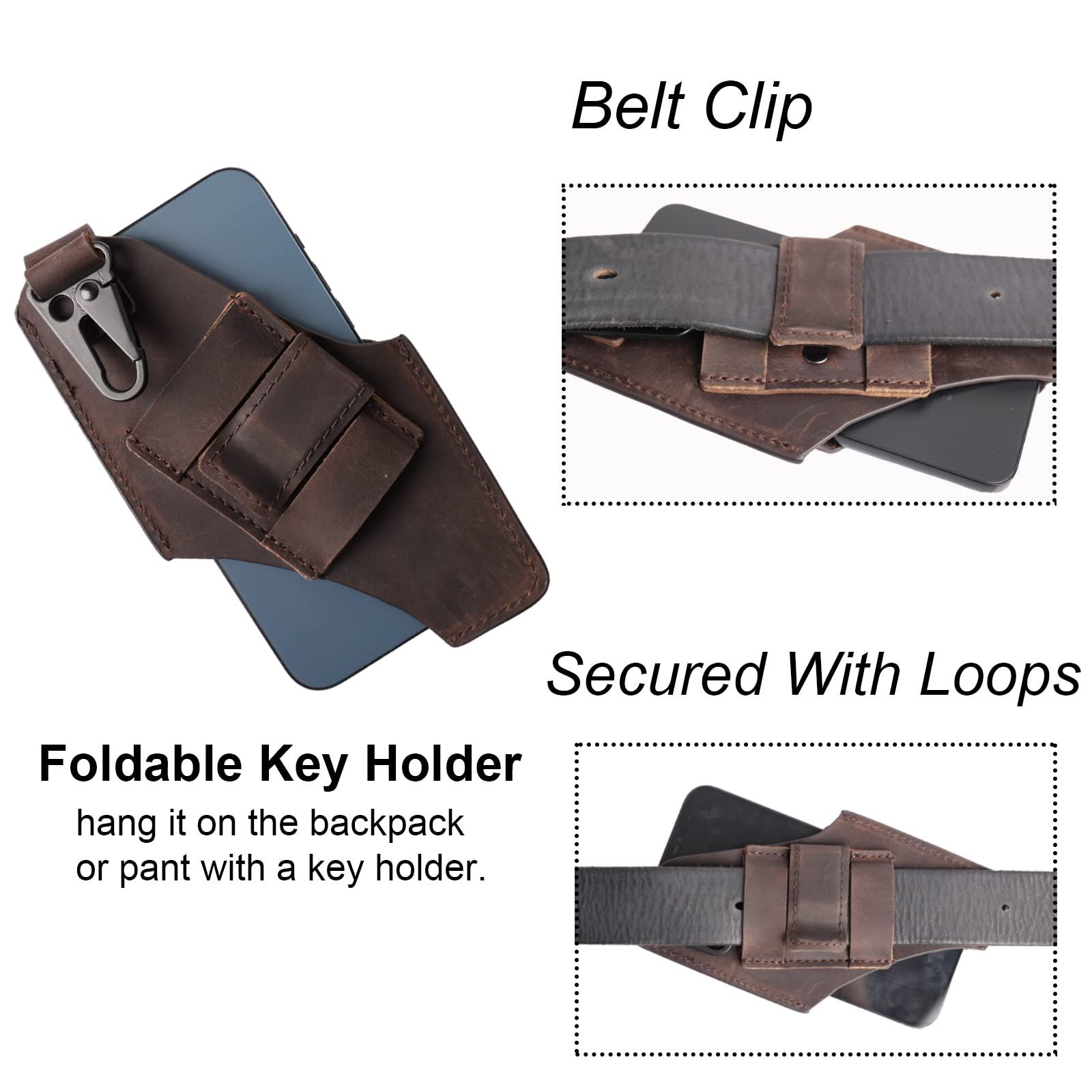 Gentlestache レザー携帯ホルスター ベルトクリップ付き レザー携帯