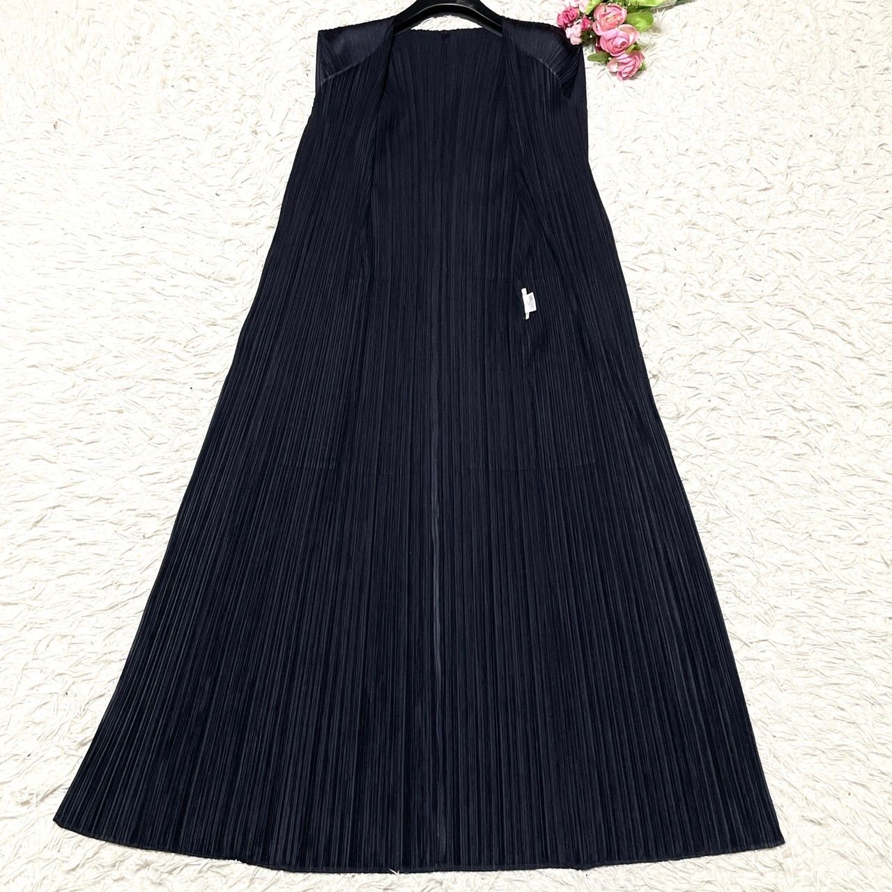 極美品　プリーツプリーズ　イッセイミヤケ　コート　ロングカーディガン　ブラック 極美品○ PLEATS PLEASE ISSEY MIYAKE プリーツプリーズ イッセイ