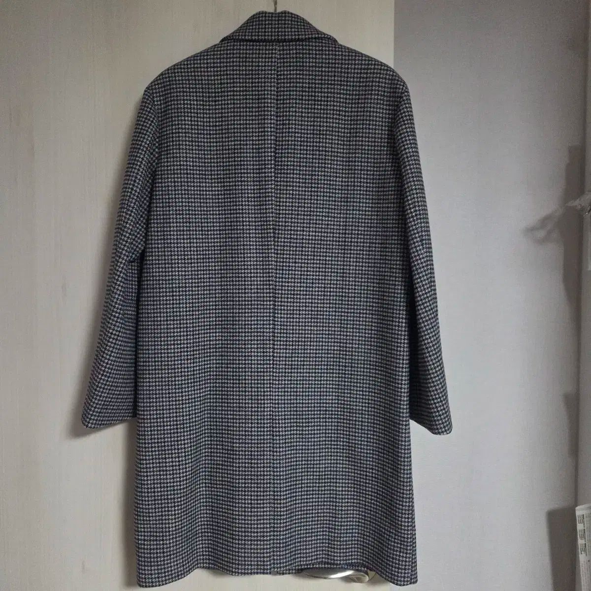 100 マインドブリッジ ウール混 ハウンドトゥース セミオーバー シングルコート
