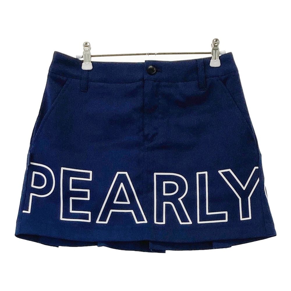 サイズ 0 PEARLY GATES パーリーゲイツ プリーツスカート ストライプ柄 ネイビー系 240101553904 ゴルフウェア レディース ストスト