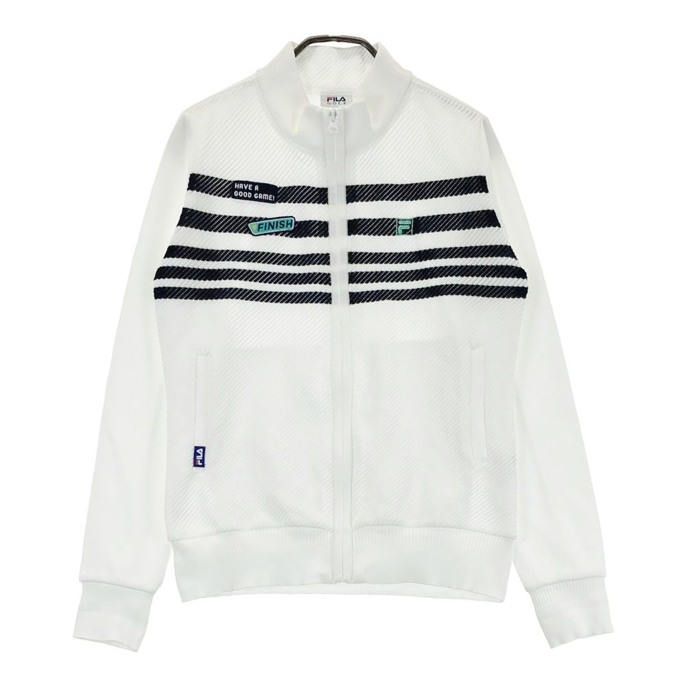 サイズ：M FILA GOLF フィラゴルフ 長袖ニットジャケット ホワイト系