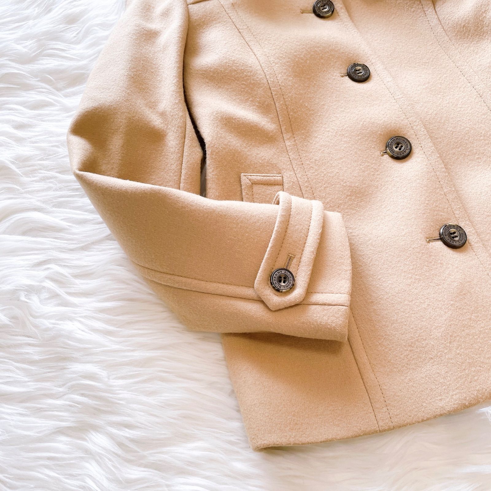 バーバリーブルーレーベル ファーコート ノバチェック ジャケット