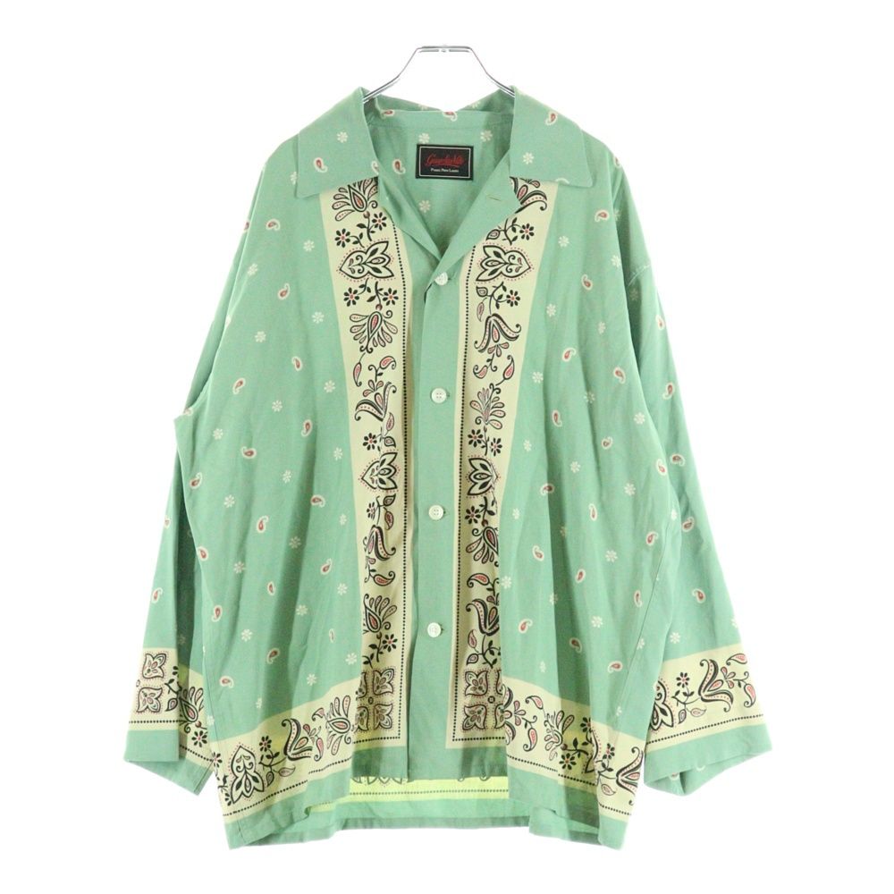 GANGSTERVILLE ギャングスタービル GSV-24-SS-08 レーヨン開襟長袖シャツ グリーン