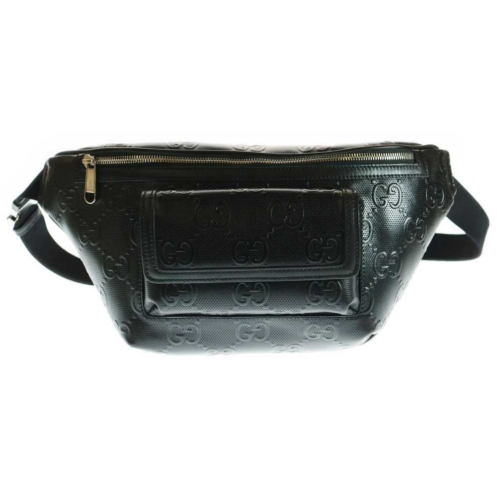 GUCCI グッチ GGエンボス ウエストバッグ ボディバッグ ブラック 645093 525040