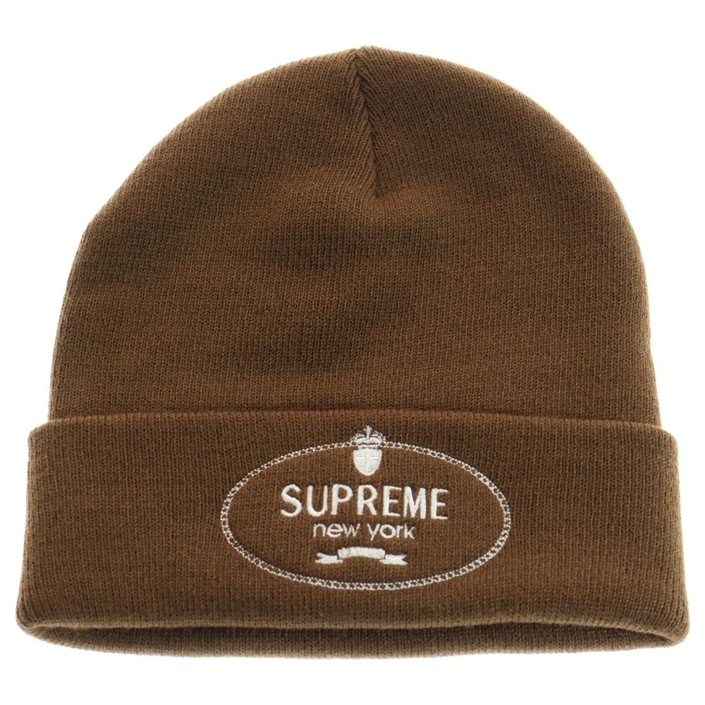 SUPREME シュプリーム 24AW Crest Beanie クレスト ビーニー ニットキャップ 帽子 ブラウン