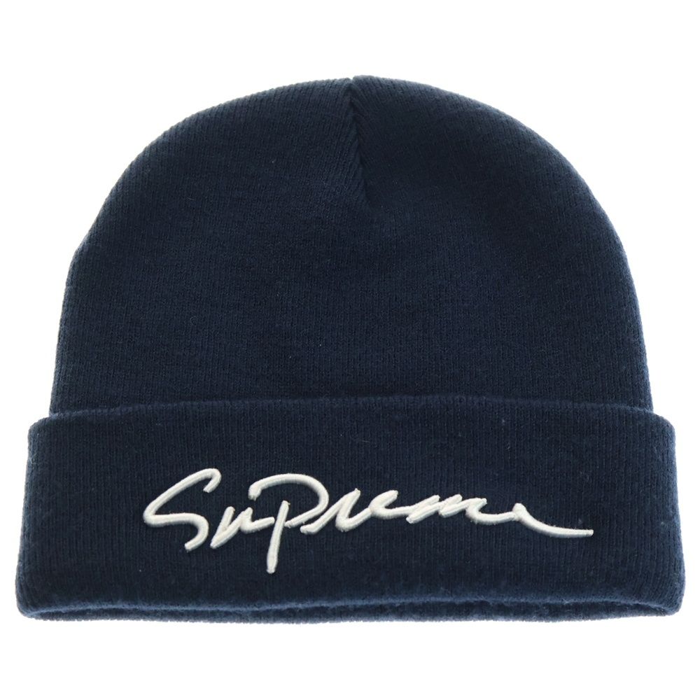 SUPREME シュプリーム 18AW Classic Script Beanie クラシック スクリプト ビーニー ニットキャップ 帽子 ネイビー