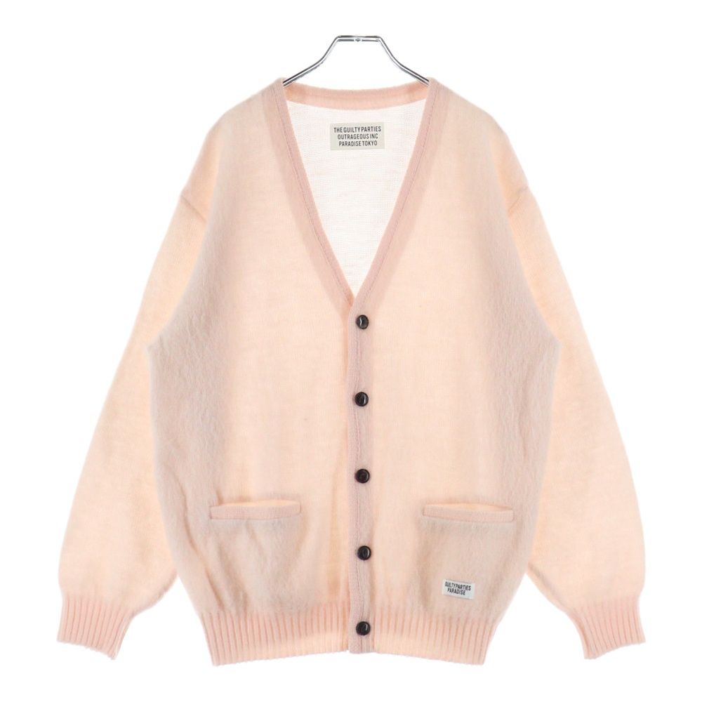 WACKO MARIA ワコマリア 22SS MOHAIR KNIT CARDIGAN Vネック ウール フロントポケット モヘア ニット カーディガン ピンク WAMA-0289