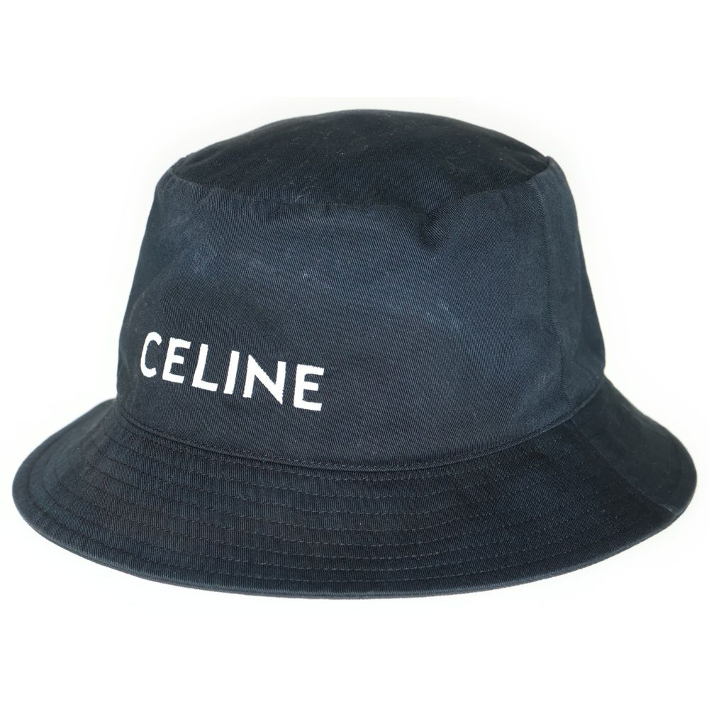 CELINE セリーヌ ロゴ刺繍 バケットハット ブラック 2AUO4968P.38UB