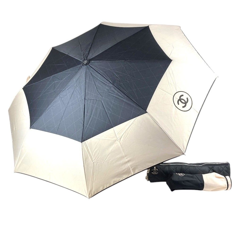 CHANEL シャネル 傘 折り畳み傘 アンブレラ ナイロン ブラック - メルカリ