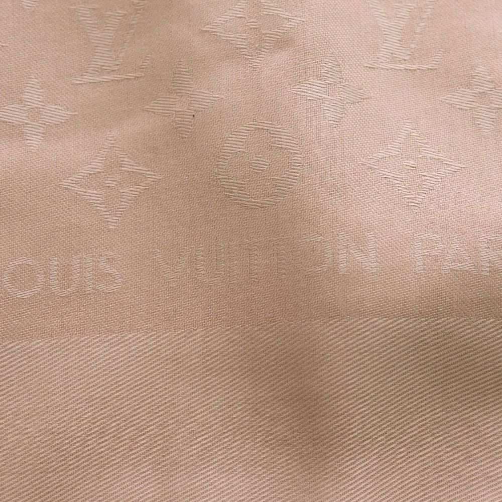 LOUIS VUITTON ルイヴィトン ショール モノグラム ピンク シルク×ウール M76875