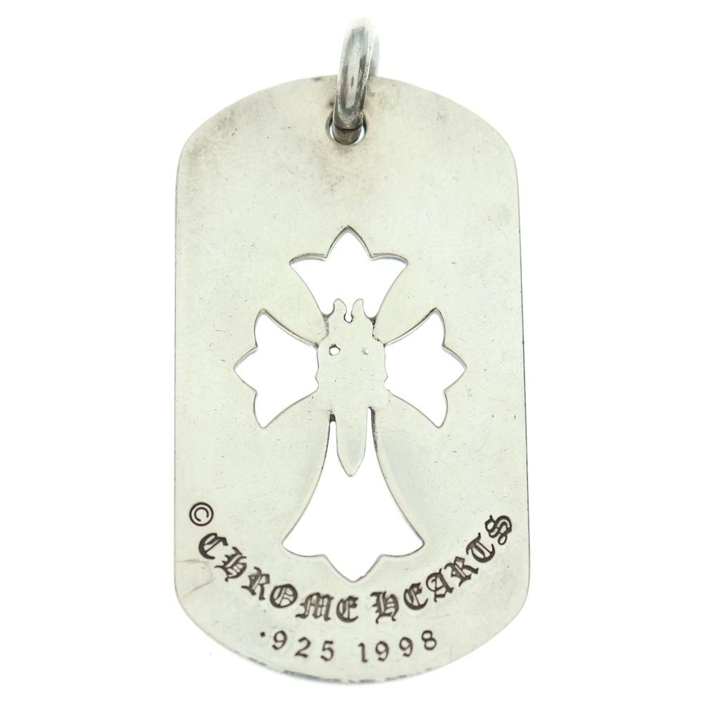 CHROME HEARTS クロムハーツ D TAG LRG CO CRS DAGGER カットアウトクロスダガードッグタグ ラージ ペンダントトップ シルバー