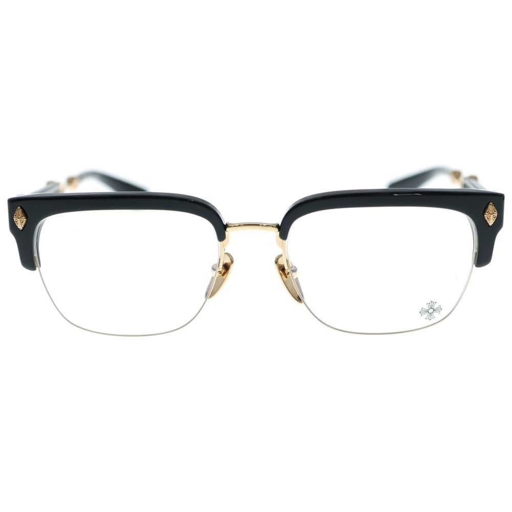 CHROME HEARTS クロムハーツ EVAGILIST-BK GP ダガー-CHプラス装飾クリアレンズサングラス 眼鏡 ゴールド ブラック