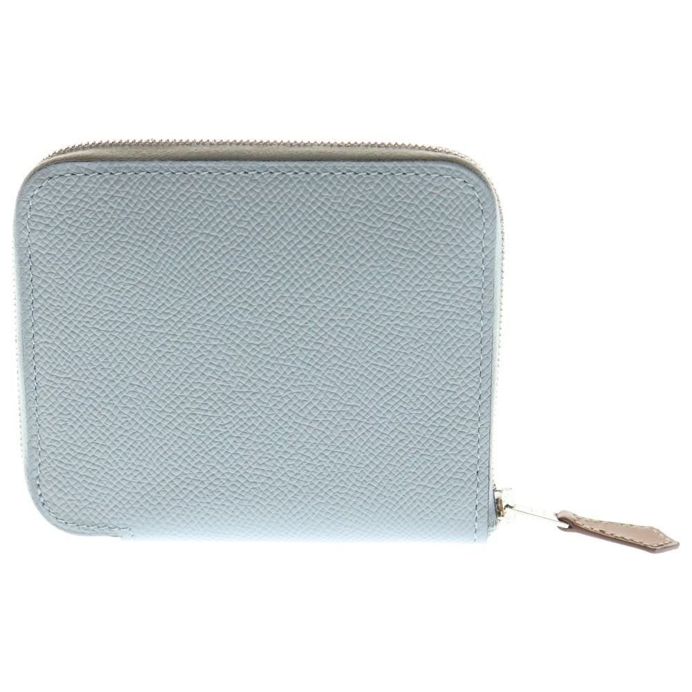 HERMES エルメス アザップコンパクト シルクイン エプソン グリパンタン コンパクトウォレット 財布 コインケース グレー K刻印 シルバー金具