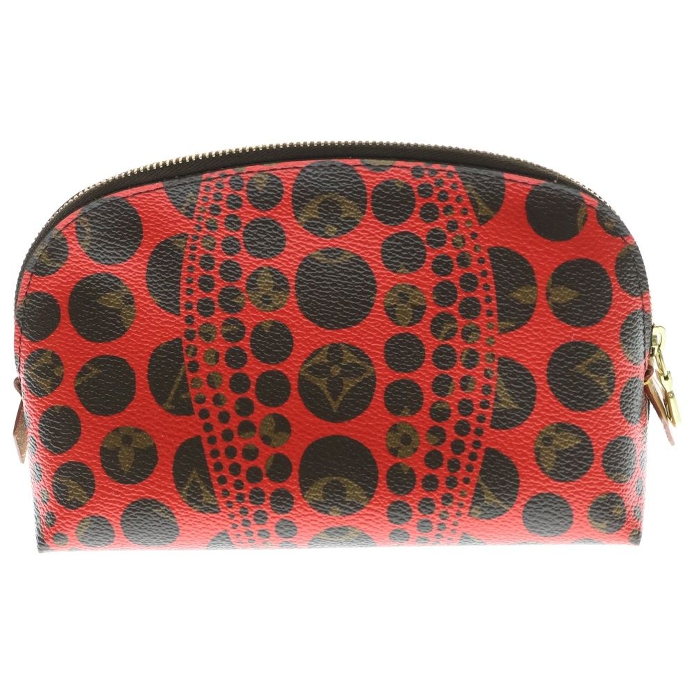 LOUIS VUITTON ルイヴィトン モノグラム パンプキンドット ポシェット コスメティック ポーチ ケース ブラック×レッド PVC M47347 ゴールド金具