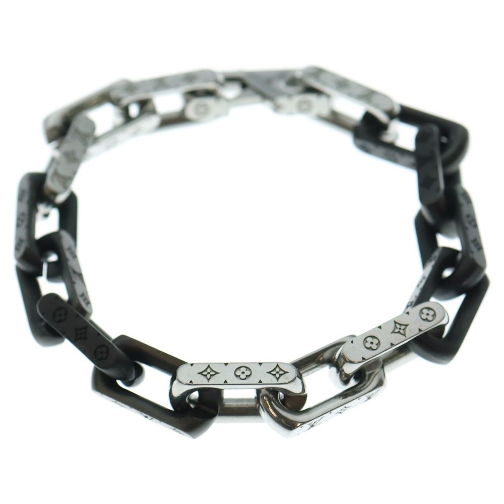 LOUIS VUITTON ルイヴィトン ブラスレ モノグラムチェーンブレスレット ブラック シルバー M00687