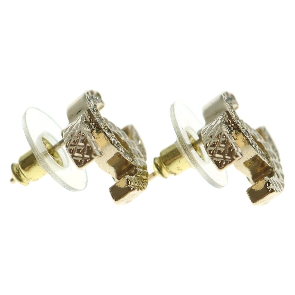 CHANEL ロゴピアス ストーン付き CHANEL (シャネル) ココマーク ラインストーン ロゴピアス シャンパン