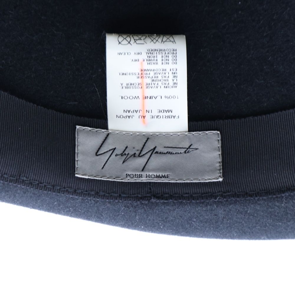【大特価】 Yohji Yamamoto POUR HOMME ヨウジヤマモト プールオム ウール 中折れ フェルトハット 帽子 ブラック HQ-H03-965