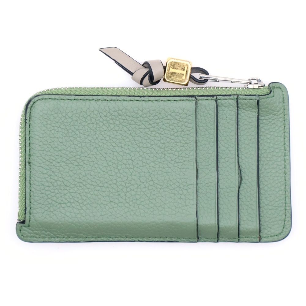 LOEWE ロエベ アナグラム フラグメントケース カードケース コインカードホルダー グリーン×ブラウン ソフトグレインカーフ シルバー金具