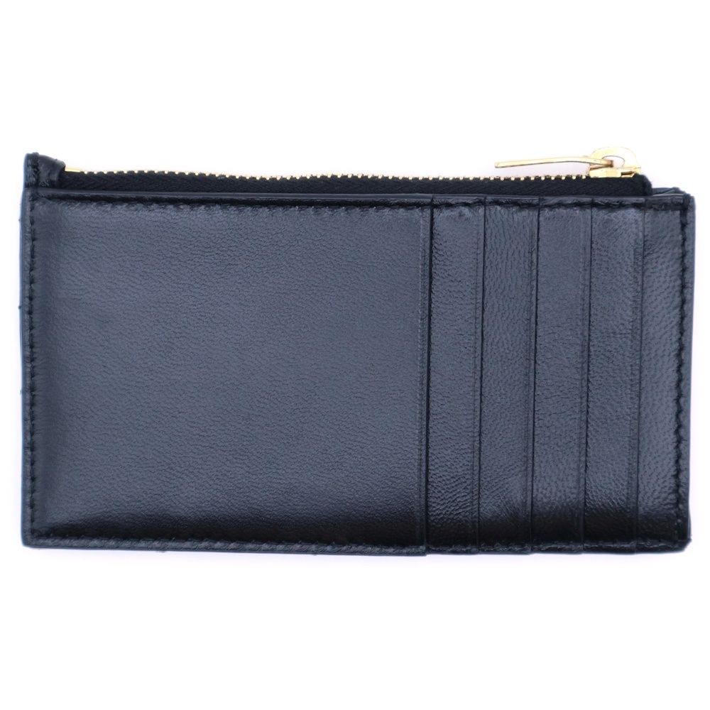 SAINT LAURENT PARIS サンローランパリ ロゴ キルティング フラグメントケース カードケース 小物入れ ブラック レザー ゴールド金具