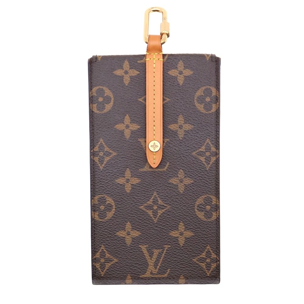LOUIS VUITTON ルイヴィトン モノグラム ボックス フォンケース ポーチ 小物入れ ブラウンPVC×レザー M68523 ゴールド金具