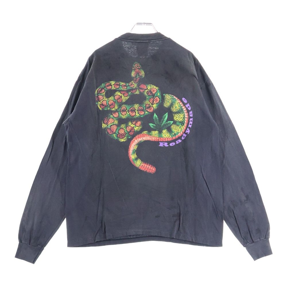 READY MADE レディメイド 24AW SNAKE PRINT L S TEE スネーク プリント クルーネック 長袖カットソー Tシャツ グレー RE-CO-BK-00-00-282