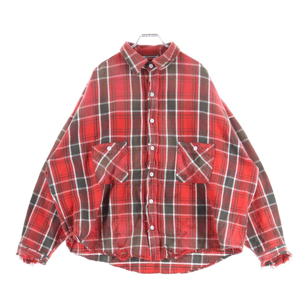 SAINT MICHAEL セントマイケル 24AW フランセルチェック 長袖シャツ レッド SM-YS1-0000-025