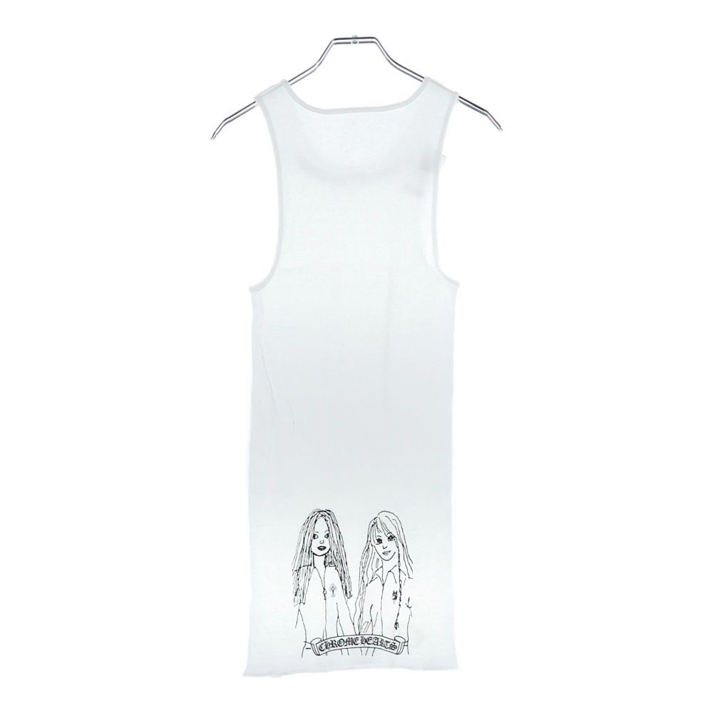 CHROME HEARTS クロムハーツ MAYUMI RIB TANKTOP フロント スクロールラベル プリント タンクトップ ホワイト