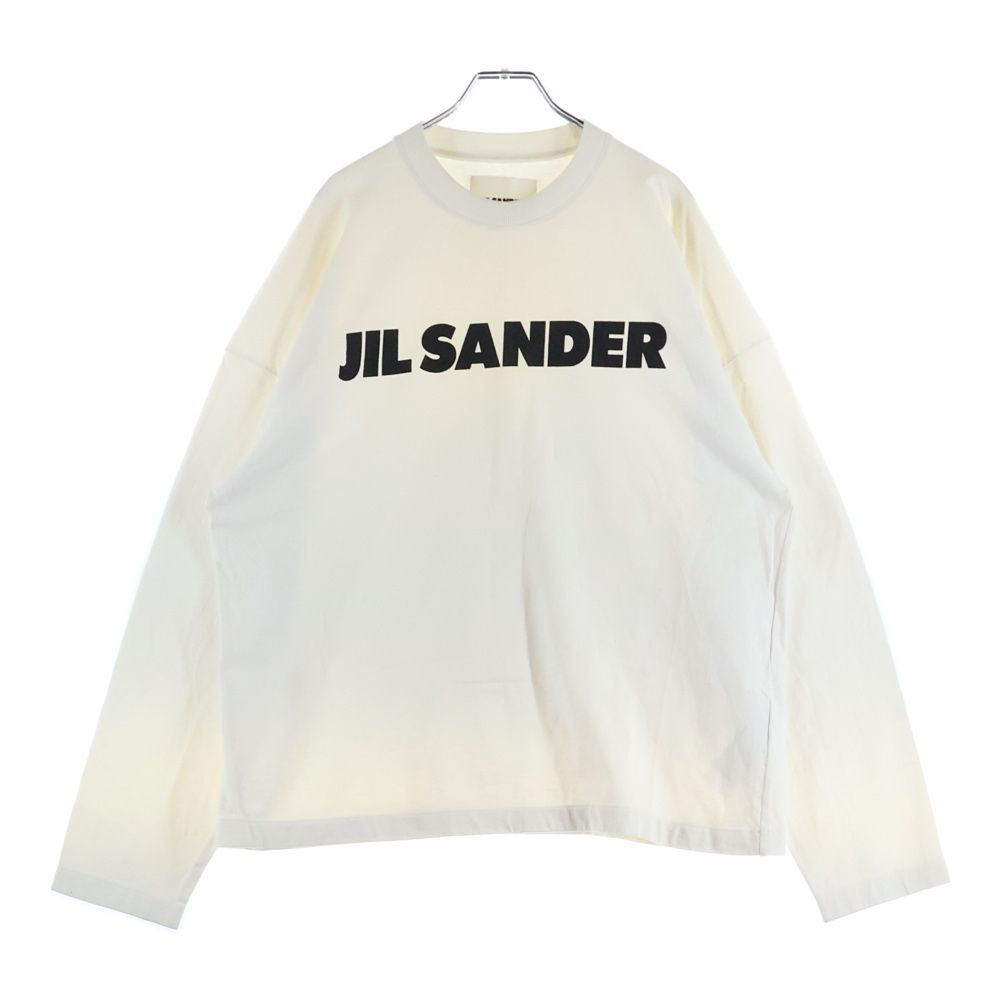 JIL SANDER ジルサンダー フロントロゴプリント クルーネック ロングスリーブ 長袖Tシャツ カットソー ホワイト J22GC0136