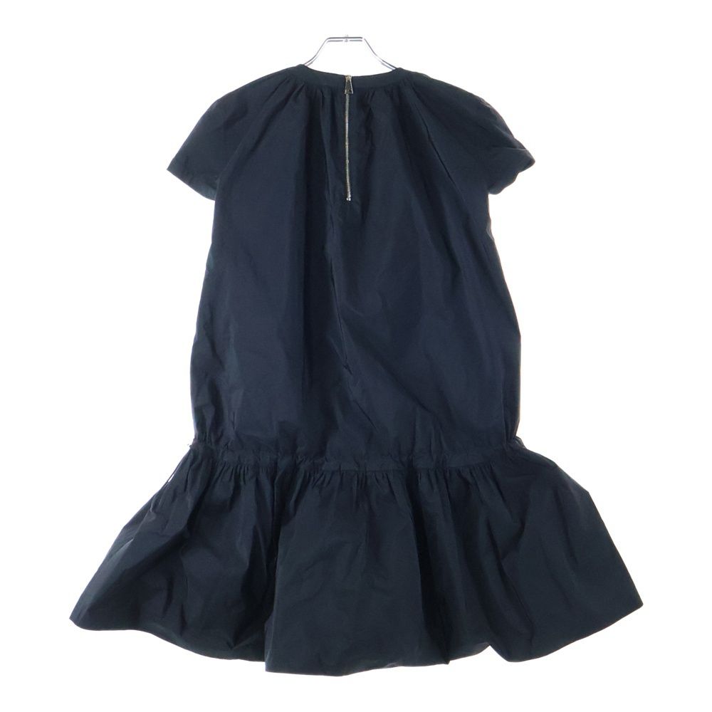 MONCLER モンクレール 22SS ABITO ワッペンロゴ ナイロン ドローストリング クルーネック 半袖ワンピース ブラック レディース H10932G00010 54AWA