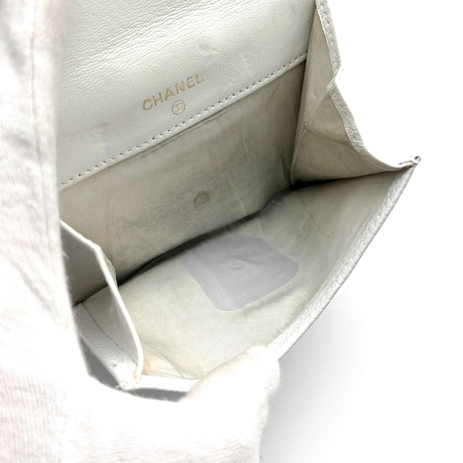  シャネル 財布 ココステッチ デカココ キャビア Wホック 二つ折 二つ折り財布 折り財布