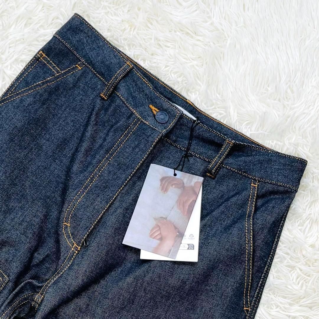 CECILIE BAHNSEN セシリーバンセン ワイドデニム VIRGINIA TROUSERS ワイドストレート KNEE PATCH UK8 Mサイズ