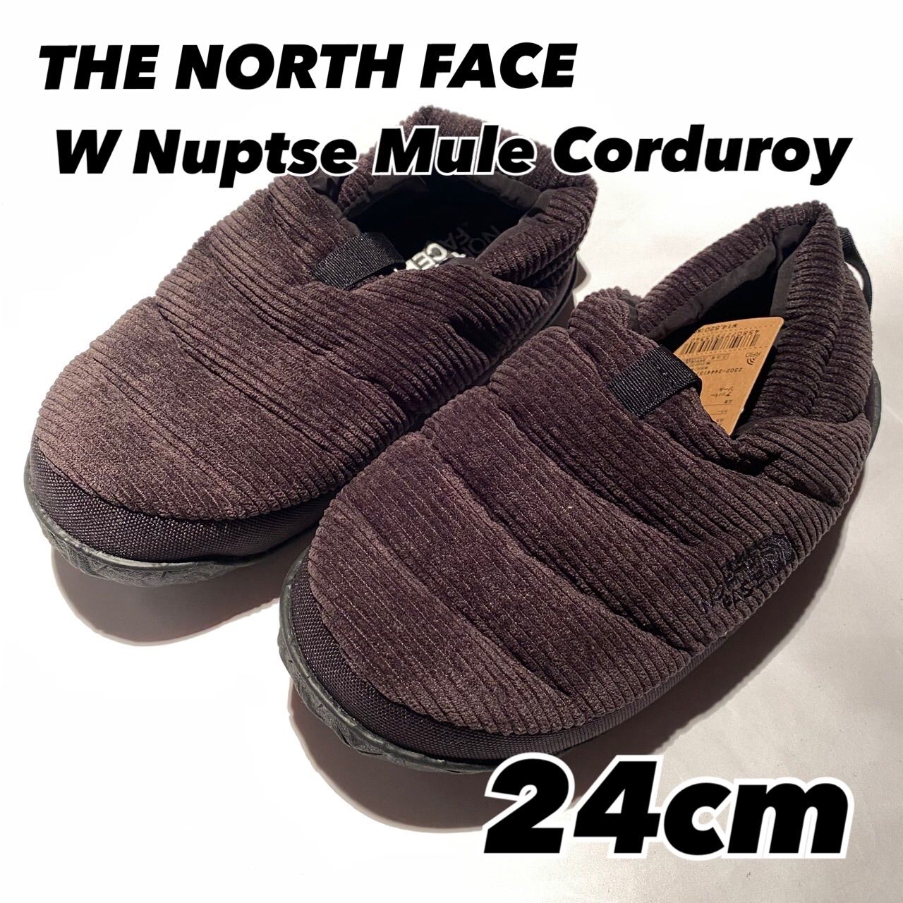 THE NORTH FACE W Nuptse Mule Corduroy KK TNFブラックxTNFブラック 24 cm