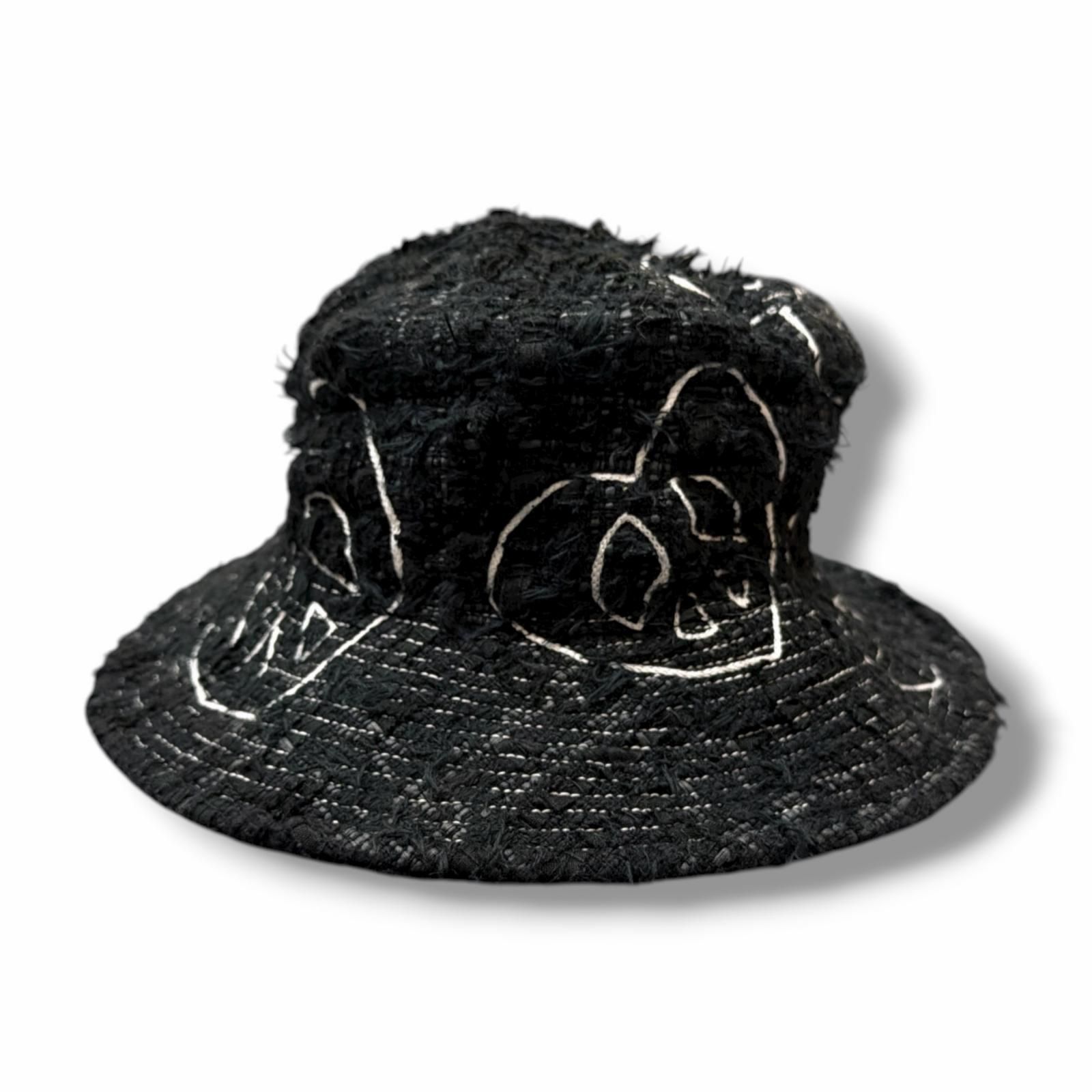参考上代58300円 READYMADE TWEED BUCKET HAT ツイードバケットハット バケハ キャップ 帽子 レディメイド RE-TW-BK-00-00-292 ブラック F 2619M