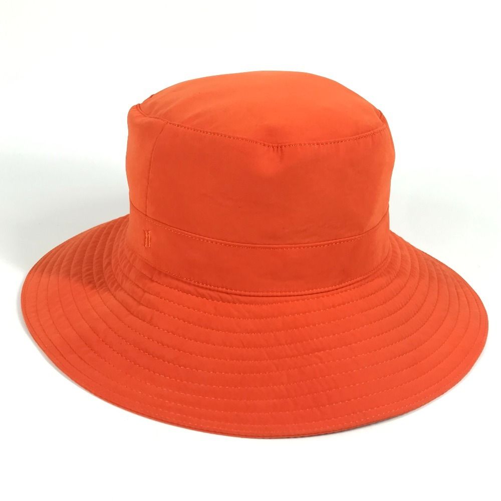 HERMES エルメス ハット Hロゴ ポリエステル オレンジ - メルカリ