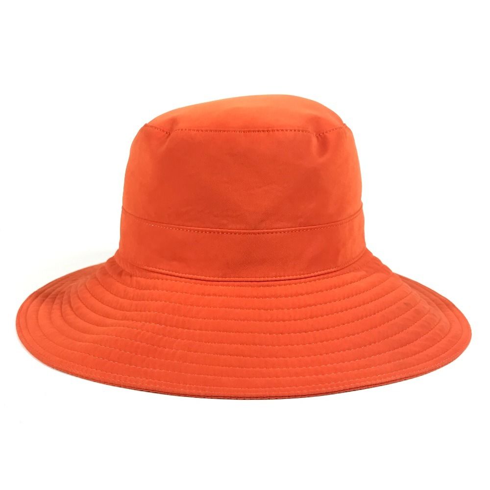 HERMES エルメス ハット Hロゴ ポリエステル オレンジ - メルカリ