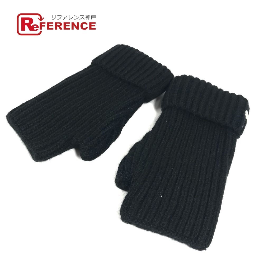 HERMES エルメス 手袋 フィリパ フィンガーレス カシミヤ ブラック