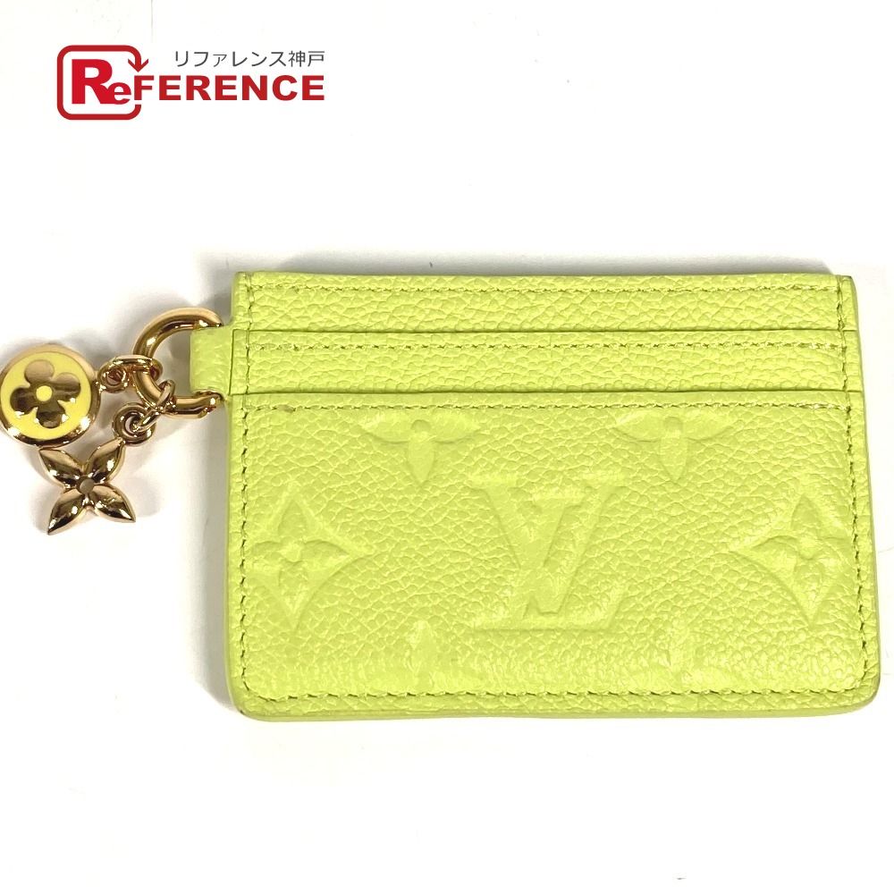 LOUIS VUITTON ルイヴィトン カードケース カードケース ポルト カルト・LV チャーム M13645 モノグラムアンプラントレザー ゼスティライム グリーン